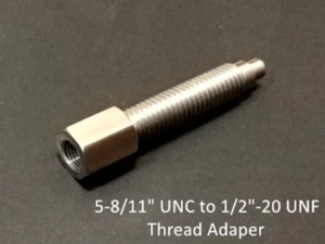 Melt pressure threaded adapter 5/8"-11 UNC to 1/2"-20 UNF