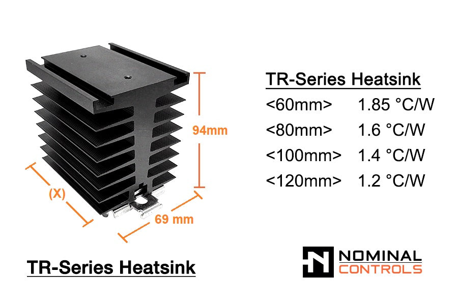 TR-Series DIN Rail Mount Heatsinks